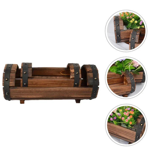 Rustic Half Barrel Planter