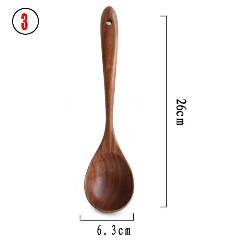 Teak Wood Cooking Utensil Set