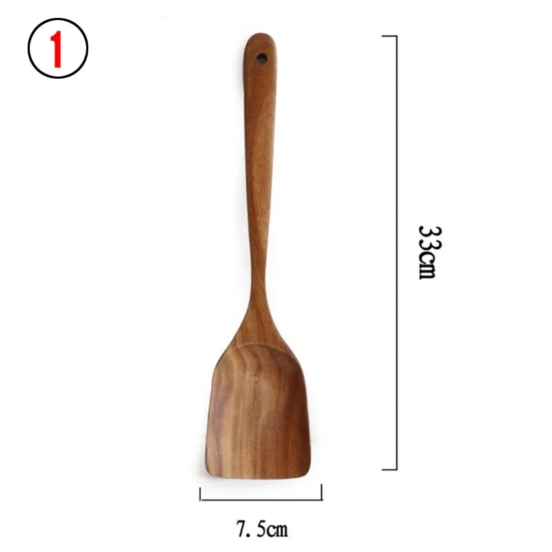 Teak Wood Cooking Utensil Set