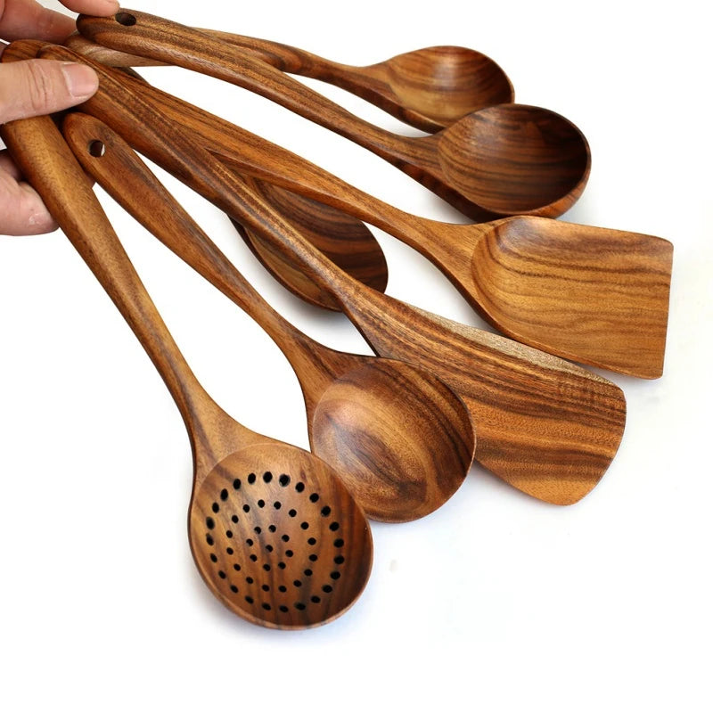 Teak Wood Cooking Utensil Set