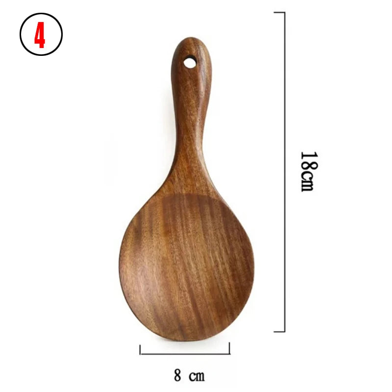 Teak Wood Cooking Utensil Set