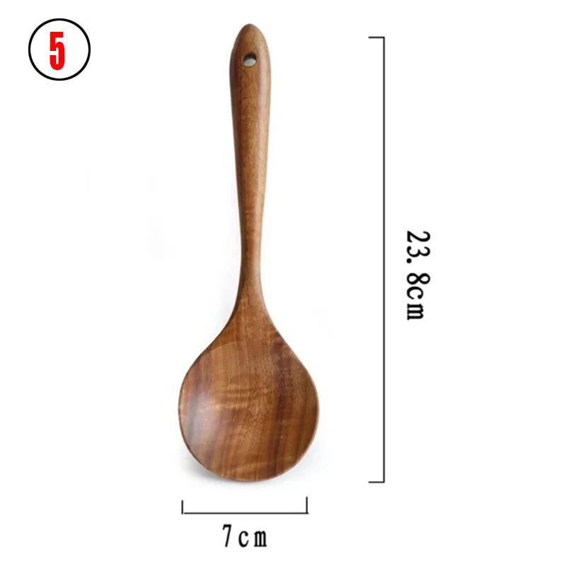 Teak Wood Cooking Utensil Set