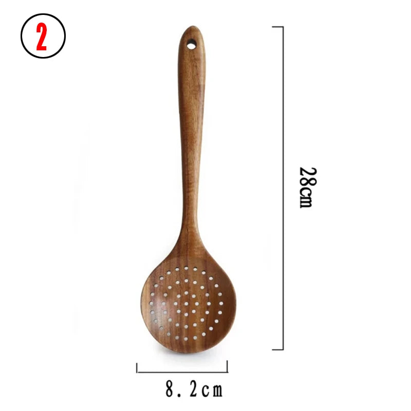 Teak Wood Cooking Utensil Set