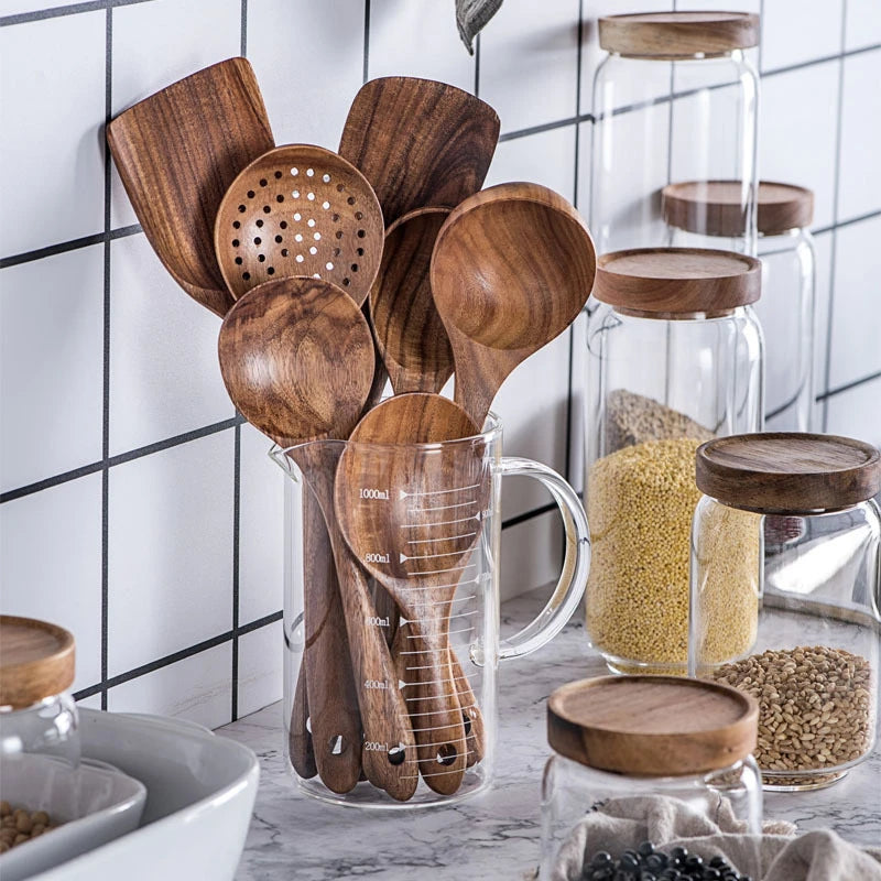 Teak Wood Cooking Utensil Set