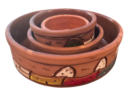 Set of 4 Hand-Painted Pottery Tagines — Assorted Sizes & Patterns