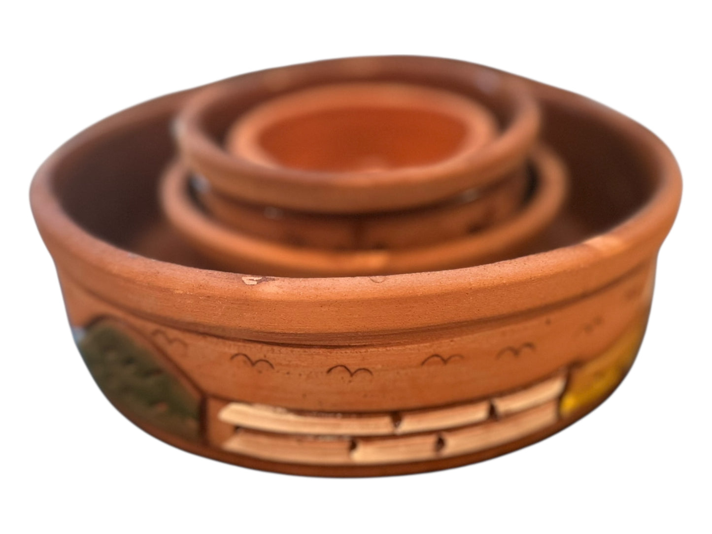 Set of 4 Hand-Painted Pottery Tagines — Assorted Sizes & Patterns