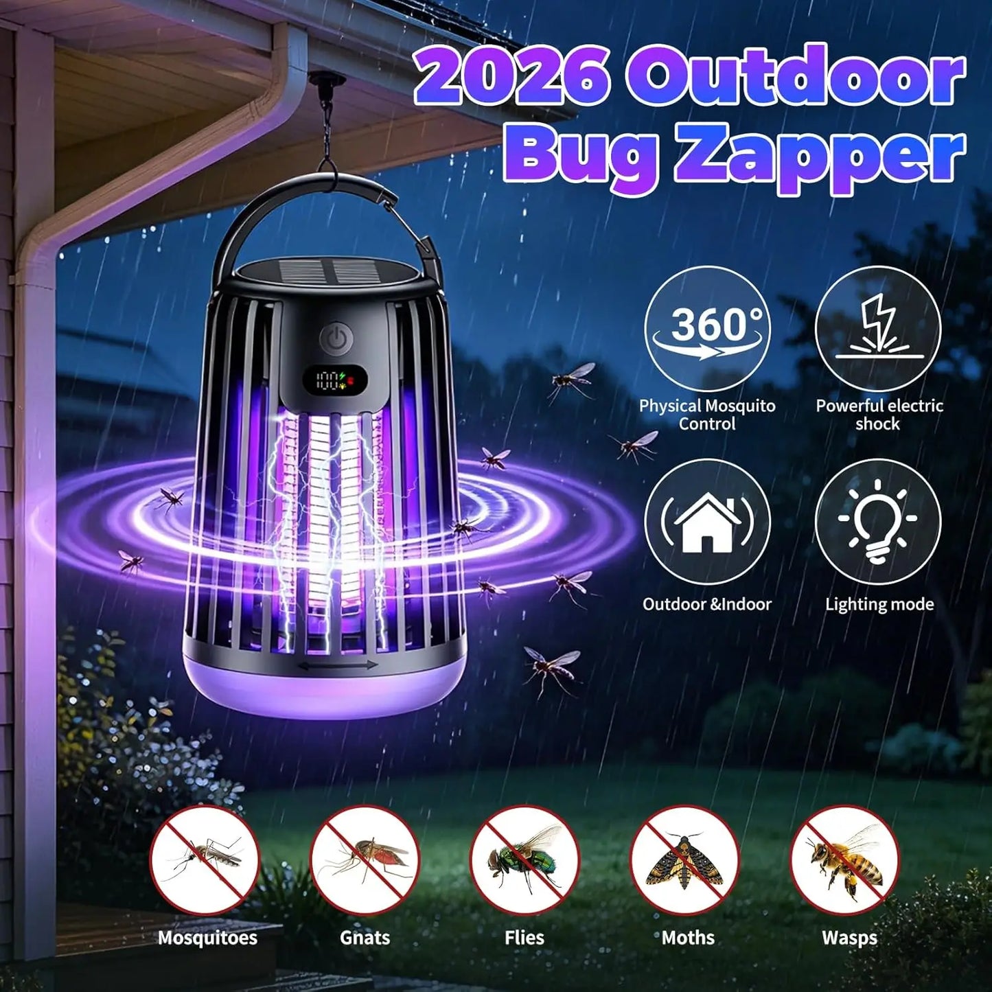 Solar Camping Bug Zapper Lantern