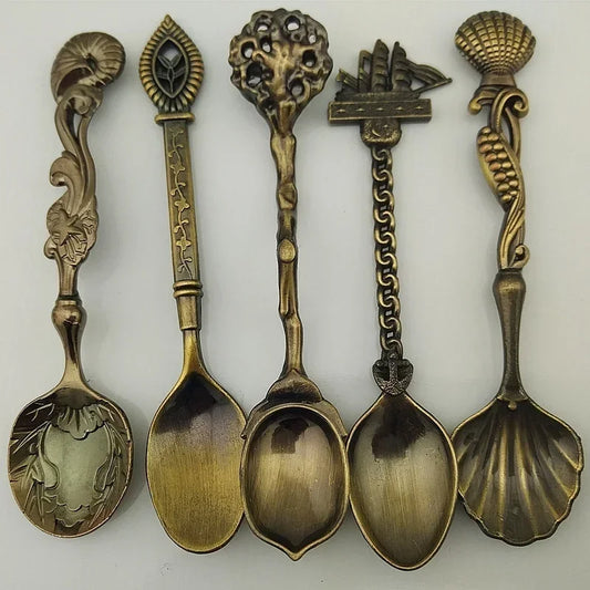 Vintage Gold Spoon & Fork Set (5PCS)