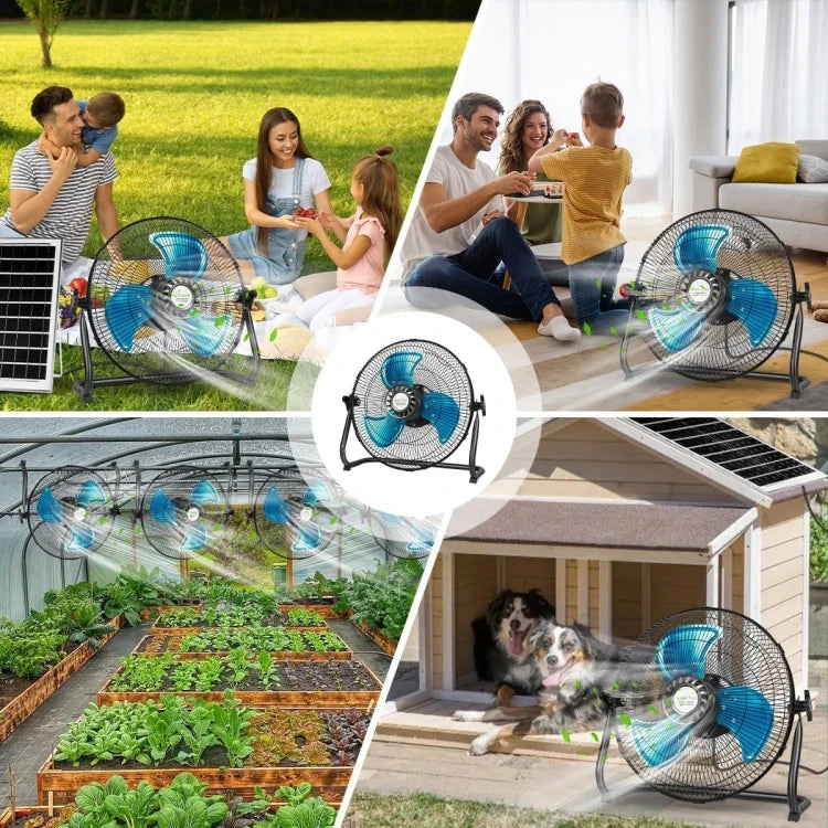 Solar Emergency Standing Fan – 16"