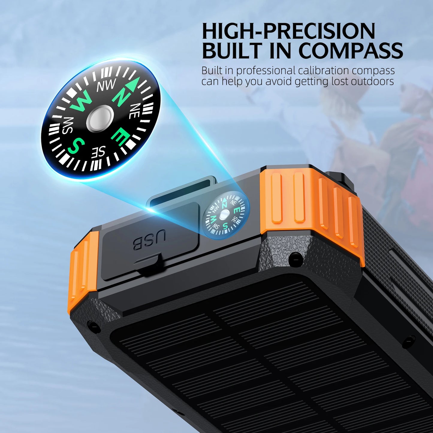 باور بانك شمسي مزود بكرنك يدوي
