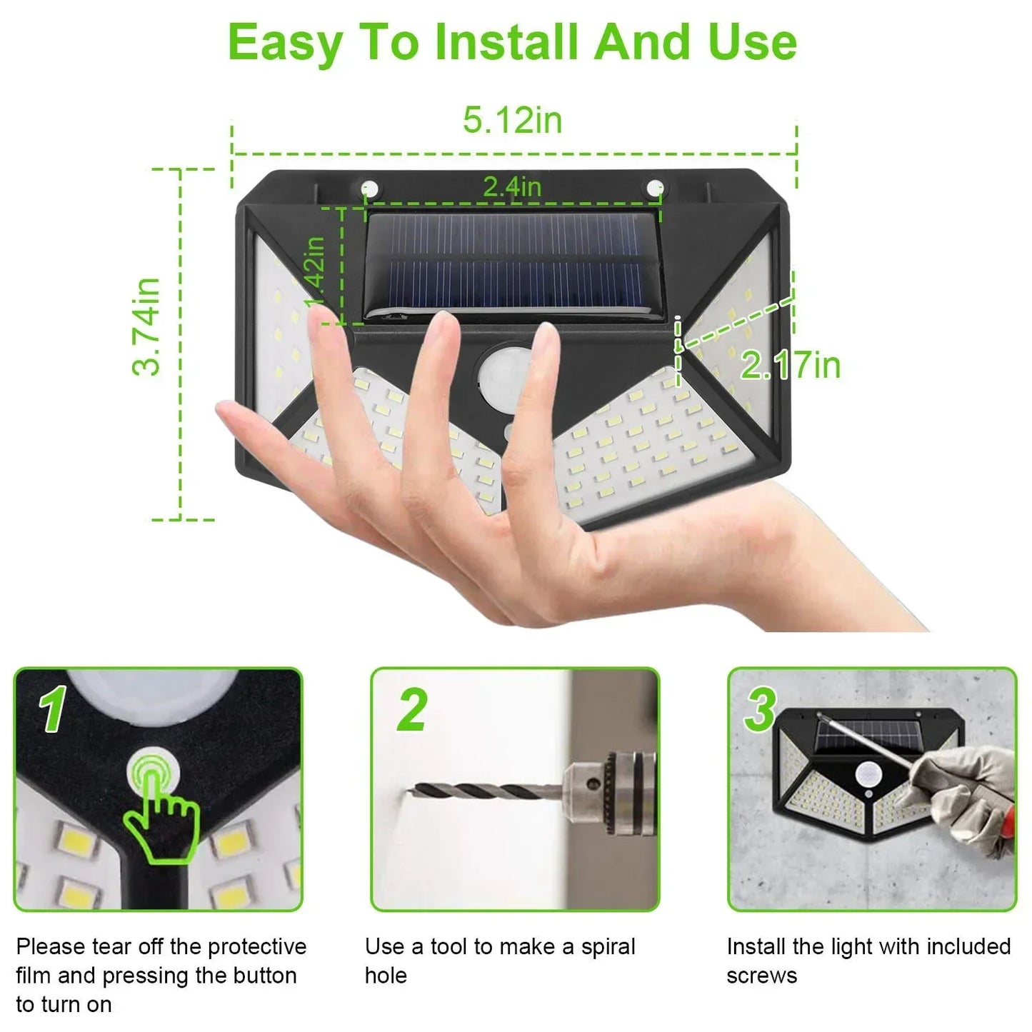 Solar Motion Security Light 100 LED