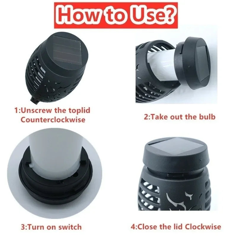 Solar Flame Torch Lights