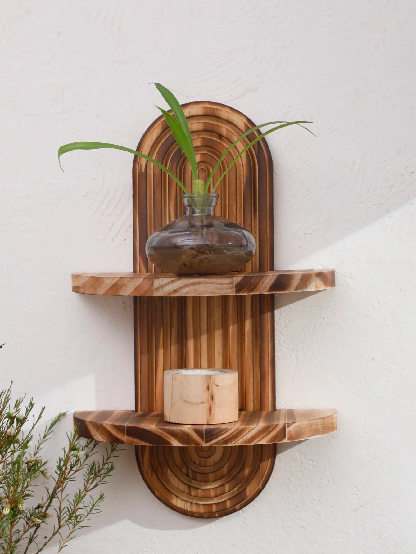 Rustic Wooden Wall Shelves decor use
