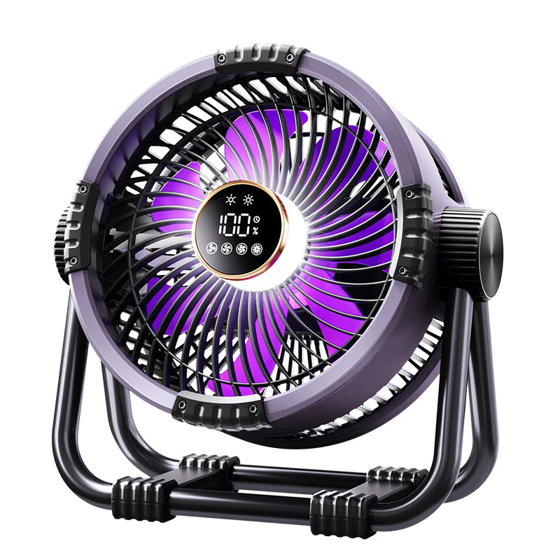 Rechargeable Camping Fan with Light