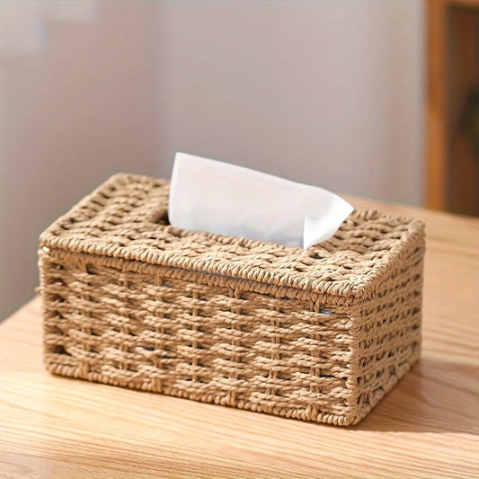 Boho Woven Tissue Box Holder