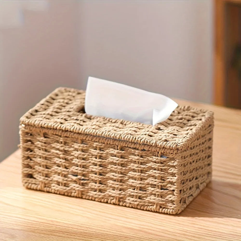 Boho Woven Tissue Box Holder