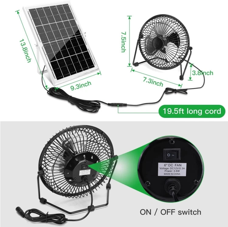 Solar Emergency Standing Fan – 16"