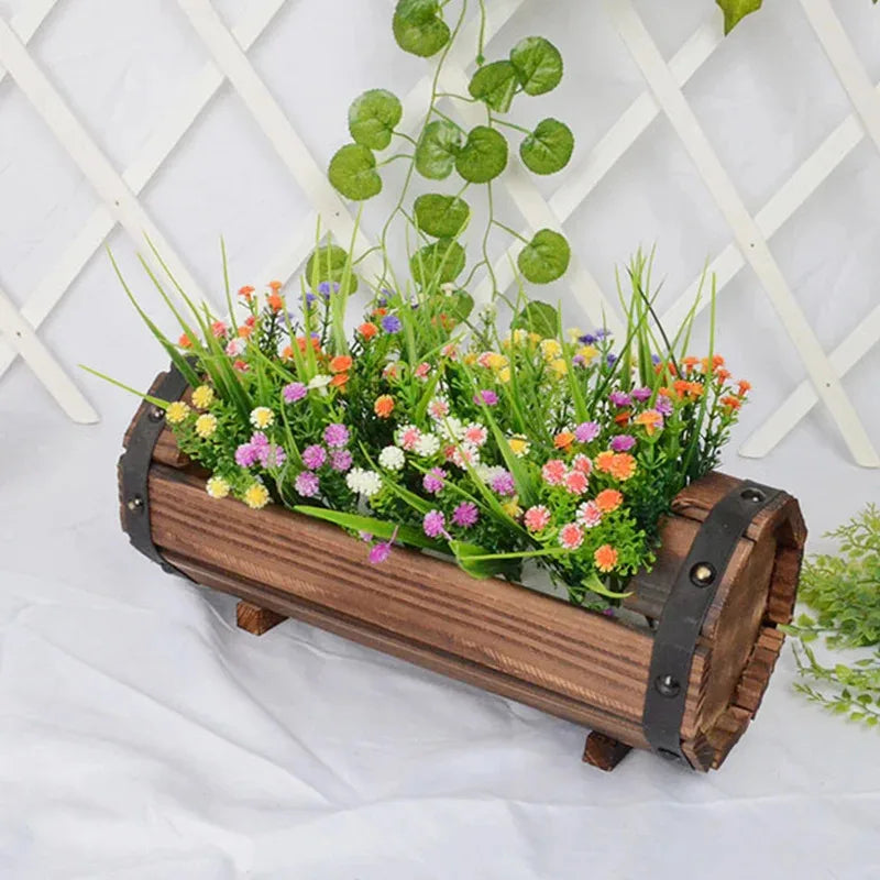 Rustic Half Barrel Planter