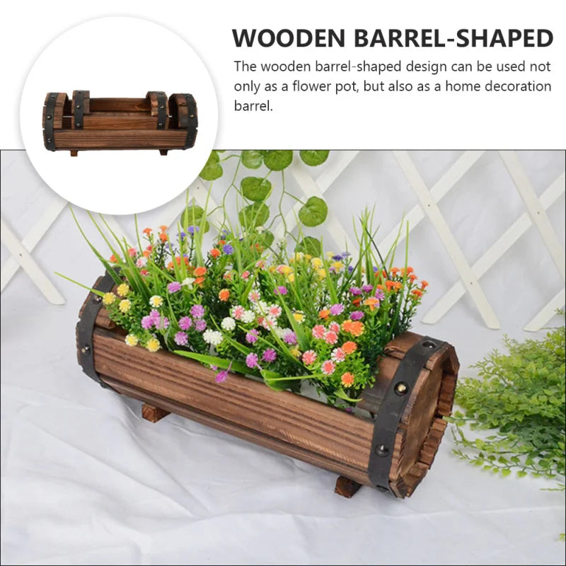 Rustic Half Barrel Planter