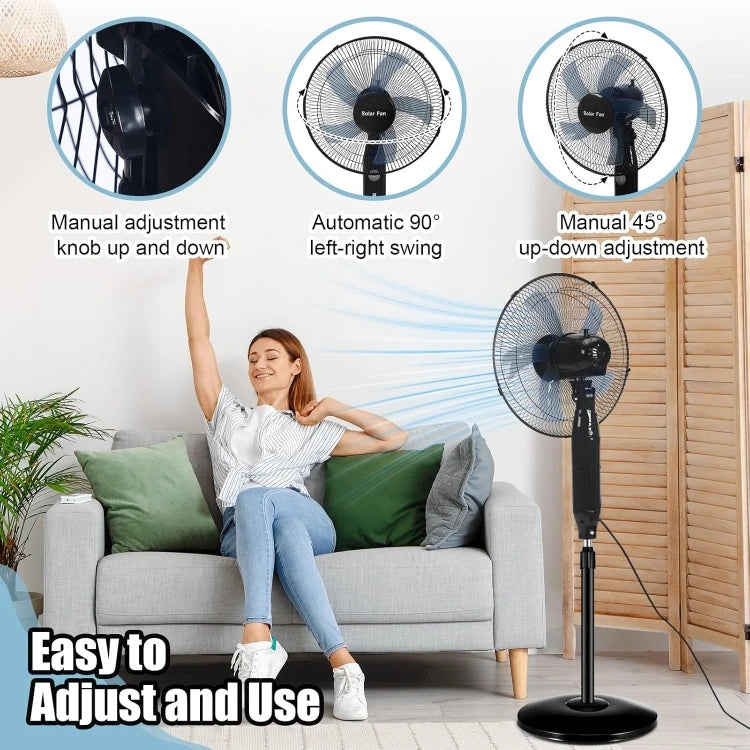 Solar Emergency Standing Fan – 16"