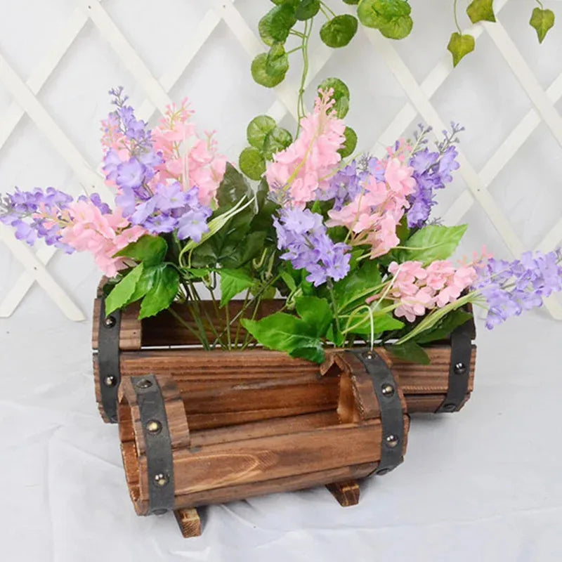Rustic Half Barrel Planter