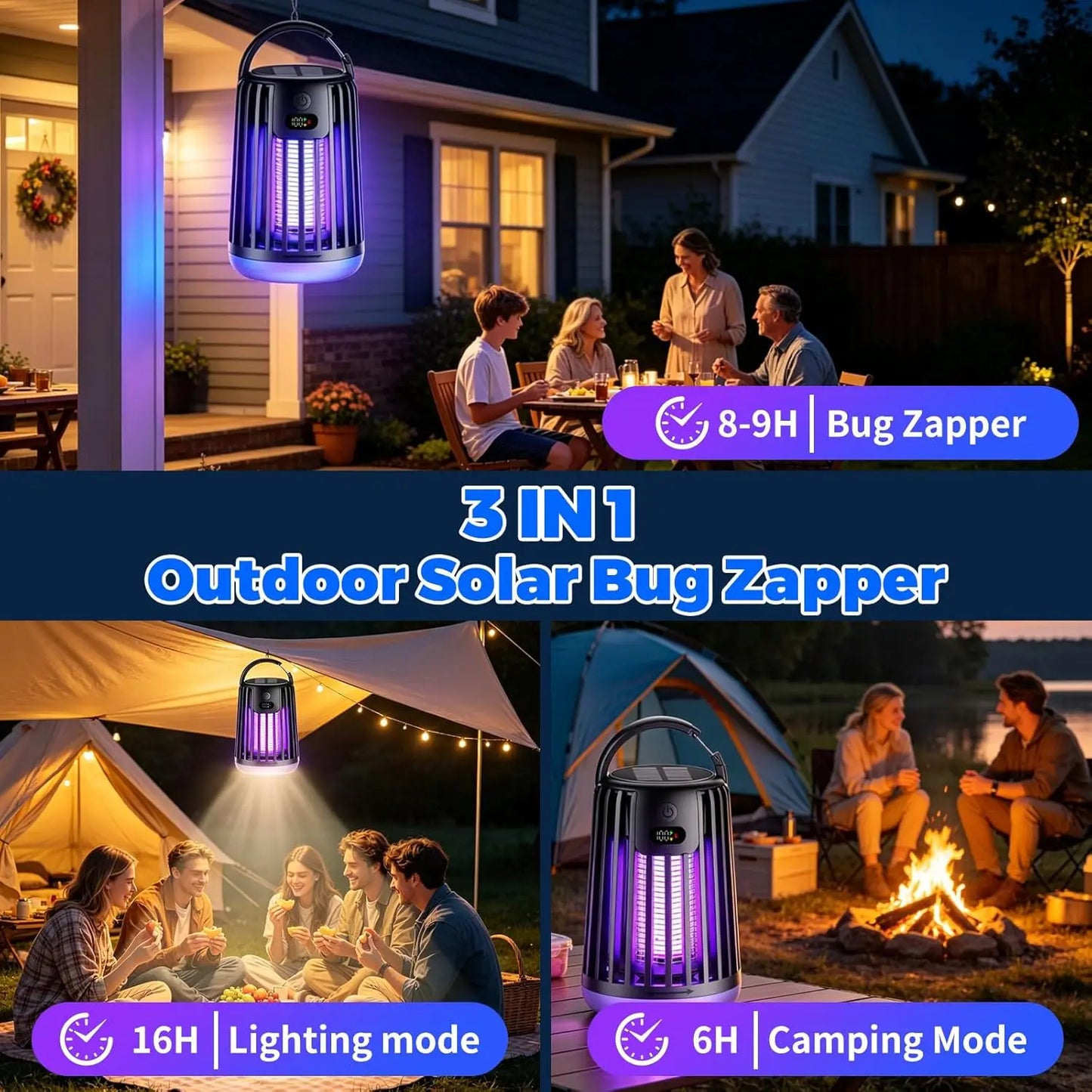 Solar Camping Bug Zapper Lantern
