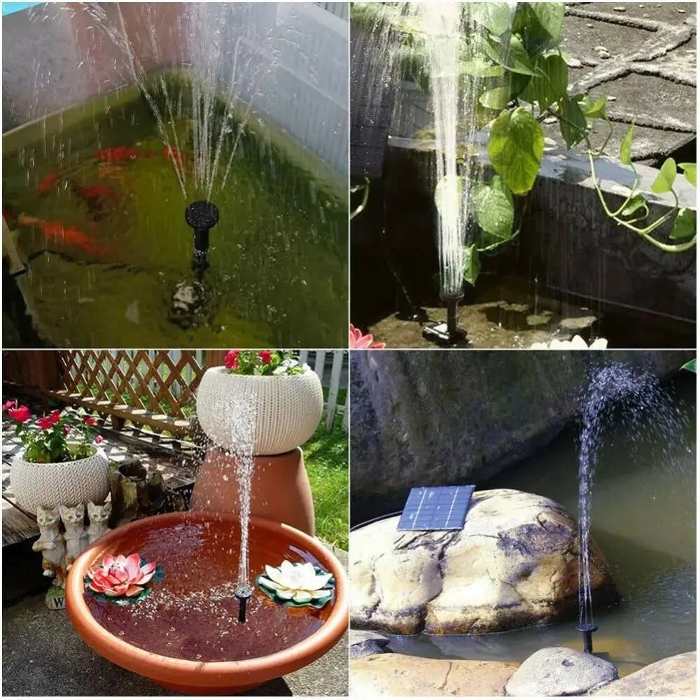 طقم نافورة حمام الطيور بالطاقة الشمسية الصغيرة