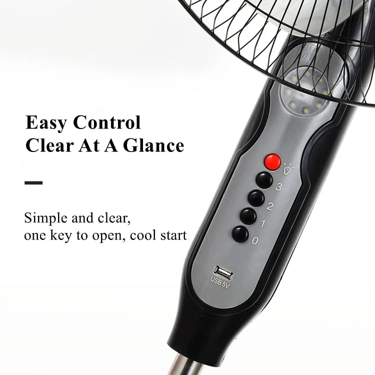 Solar Emergency Standing Fan – 16"