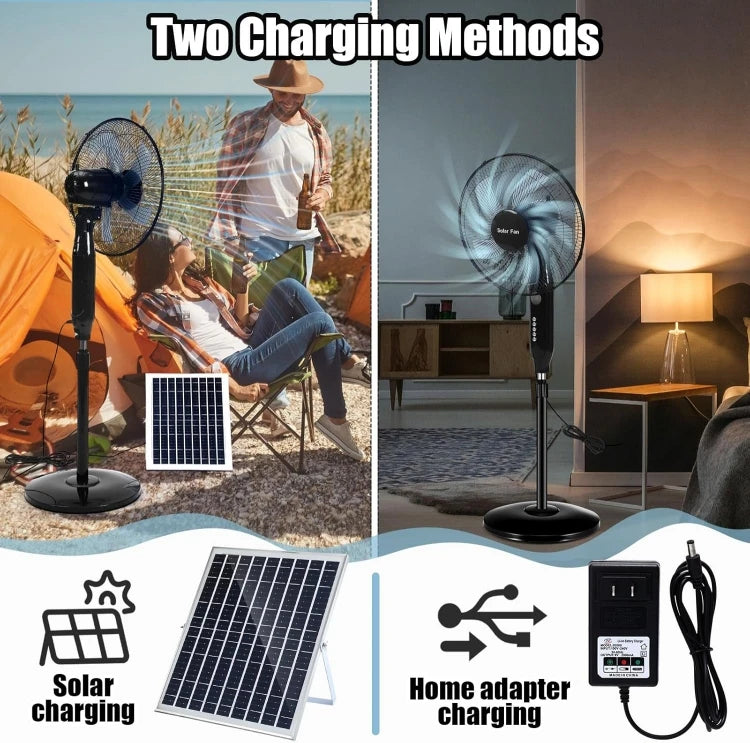 Solar Emergency Standing Fan – 16"