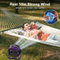 Rechargeable Camping Fan with Light - Orange