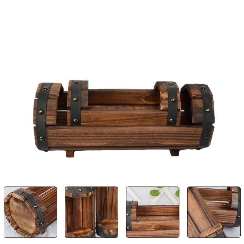 Rustic Half Barrel Planter