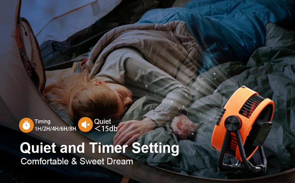 Rechargeable Camping Fan with Light