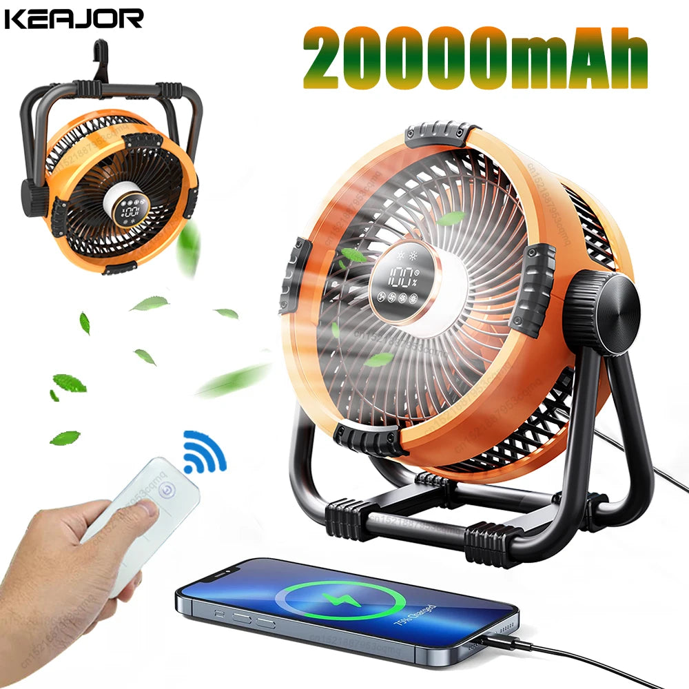 Rechargeable Camping Fan with Light