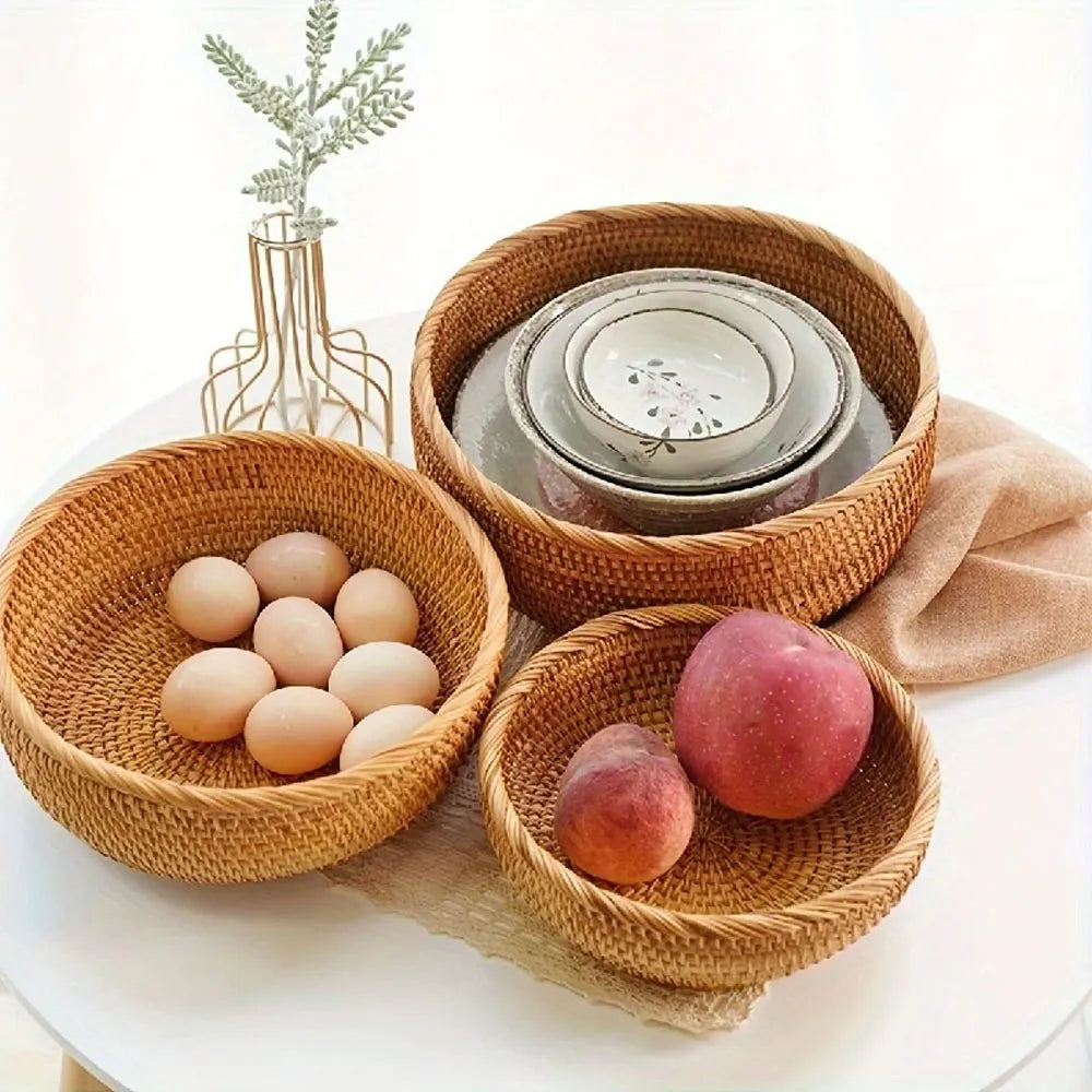 طقم سلال تخزين منسوجة يدويًا