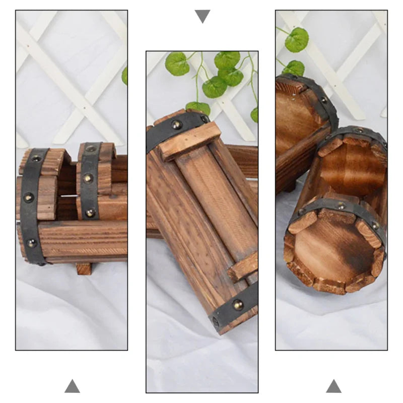 Rustic Half Barrel Planter